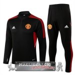 Manchester United Insieme Completo Nero Rosso Giacca 2022-23 Manchester United Insieme Completo Nero Rosso Giacca 2022-23