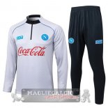 Set Completo Felpa Allenamento Formazione Bambino Napoli 2025 2026 Bianco Nero Set Completo Felpa Allenamento Formazione Bambino Napoli 2025 2026 Bianco Nero