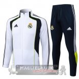 Set Completo Lunga Zip Giacca Real Madrid 2025 2026 Bianco Nero Verde Set Completo Lunga Zip Giacca Real Madrid 2025 2026 Bianco Nero Verde