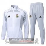 Set Completo Lunga Zip Giacca Real Madrid 2025 2026 Bianco I Grigio Set Completo Lunga Zip Giacca Real Madrid 2025 2026 Bianco I Grigio