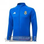 Lunga Zip Giacca Real Madrid 2025 2026 Blu- Bianco Lunga Zip Giacca Real Madrid 2025 2026 Blu- Bianco