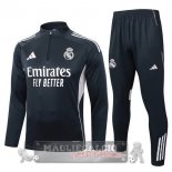 Set Completo Felpa Allenamento Formazione Real Madrid 2025 2026 Grigio Navy Set Completo Felpa Allenamento Formazione Real Madrid 2025 2026 Grigio Navy