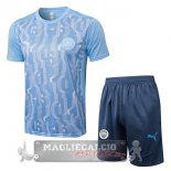 Set Completo Maglia Formazione Manchester City 2024 2025 Blu Luce Set Completo Maglia Formazione Manchester City 2024 2025 Blu Luce
