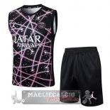 Set Completo Maglia Senza Maniche Formazione Paris Saint Germain 2025 2026 Nero Rosa Set Completo Maglia Senza Maniche Formazione Paris Saint Germain 2025 2026 Nero Rosa