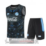 Set Completo Maglia Senza Maniche Formazione Napoli 2025 2026 Nero Blu Set Completo Maglia Senza Maniche Formazione Napoli 2025 2026 Nero Blu