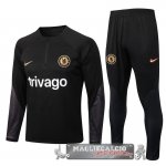 Chelsea Insieme Completo Nero Felpa Cappuccio 2022-23 Chelsea Insieme Completo Nero Felpa Cappuccio 2022-23