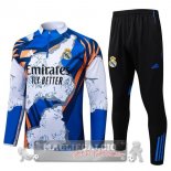 Set Completo Felpa Allenamento Formazione Real Madrid 2025 2026 Blu Bianco Nero Set Completo Felpa Allenamento Formazione Real Madrid 2025 2026 Blu Bianco Nero