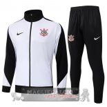 Set Completo Lunga Zip Giacca Corinthians Paulista 2025 2026 Bianco Nero Set Completo Lunga Zip Giacca Corinthians Paulista 2025 2026 Bianco Nero