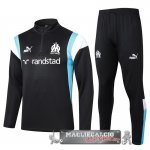 Marseille Insieme Completo Nero Blu Bianco Felpa Da Allenamento 2023-24 Marseille Insieme Completo Nero Blu Bianco Felpa Da Allenamento 2023-24