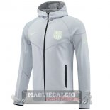 Lunga Zip Giacca Felpa Cappuccio Barcelona 2025 2026 Grigio Luce Lunga Zip Giacca Felpa Cappuccio Barcelona 2025 2026 Grigio Luce