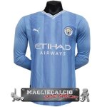 Tailandia Home Giocatori Manica Lunga Maglia Calcio Manchester City 2023-24 Tailandia Home Giocatori Manica Lunga Maglia Calcio Manchester City 2023-24