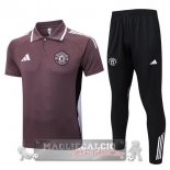 Manchester United Purpureo Nero Maglia POLO Set Completo 2025 2026 Manchester United Purpureo Nero Maglia POLO Set Completo 2025 2026