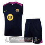 Set Completo Maglia Formazione Senza Maniche Barcelona 2025 2026 Blu Navy Purpureo Set Completo Maglia Formazione Senza Maniche Barcelona 2025 2026 Blu Navy Purpureo