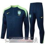Set Completo Sudadera Formazione Brasilee 2024 Blu Marino Verde Set Completo Sudadera Formazione Brasilee 2024 Blu Marino Verde