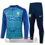 Set Completo Sudadera Formazione Brasilee 2024 Blu Set Completo Sudadera Formazione Brasilee 2024 Blu