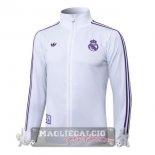 Lunga Zip Giacca Real Madrid 2025 2026 Bianco Purpureo Lunga Zip Giacca Real Madrid 2025 2026 Bianco Purpureo
