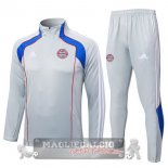 Set Completo Felpa Allenamento Formazione Bayern Munich 2025 2026 Grigio Blu Set Completo Felpa Allenamento Formazione Bayern Munich 2025 2026 Grigio Blu