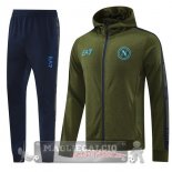 Set Completo Chaqueta Con Capucha Napoli 2024 2025 Blu Verde Set Completo Chaqueta Con Capucha Napoli 2024 2025 Blu Verde