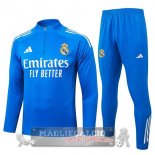 Set Completo Felpa Allenamento Formazione Real Madrid 2025 2026 Blu Bianco Set Completo Felpa Allenamento Formazione Real Madrid 2025 2026 Blu Bianco