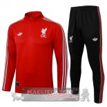 Set Completo Felpa Allenamento Formazione Liverpool 2025 2026 Rosso Nero Set Completo Felpa Allenamento Formazione Liverpool 2025 2026 Rosso Nero