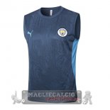 Maglia Senza Maniche Formazione Manchester City 2024 2025 Grigio Blu Maglia Senza Maniche Formazione Manchester City 2024 2025 Grigio Blu