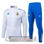 Set Completo Lunga Zip Giacca Bambino Real Madrid 2025 2026 Bianco Blu Set Completo Lunga Zip Giacca Bambino Real Madrid 2025 2026 Bianco Blu