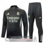 Set Completo Felpa Allenamento Formazione Real Madrid 2025 2026 Grigio Verde Set Completo Felpa Allenamento Formazione Real Madrid 2025 2026 Grigio Verde