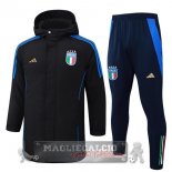 Set Completo Giù Giacca Italia 2025 Nero Blu Set Completo Giù Giacca Italia 2025 Nero Blu