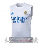 Maglia Formazione Senza Maniche Real Madrid 2025 2026 Bianco Blu Maglia Formazione Senza Maniche Real Madrid 2025 2026 Bianco Blu