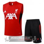 Set Completo Maglia Senza Maniche Formazione Liverpool 2025 2026 Rosso Nero Set Completo Maglia Senza Maniche Formazione Liverpool 2025 2026 Rosso Nero