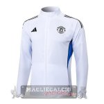 Lunga Zip Giacca Manchester United 2025 2026 Bianco Blu Lunga Zip Giacca Manchester United 2025 2026 Bianco Blu