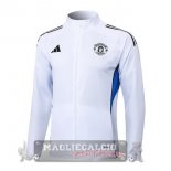 Lunga Zip Giacca Manchester United 2025 2026 Bianco Blu Lunga Zip Giacca Manchester United 2025 2026 Bianco Blu