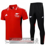 Set Completo Arsenal Maglia POLO 2025 2026 Rosso Nero Set Completo Arsenal Maglia POLO 2025 2026 Rosso Nero