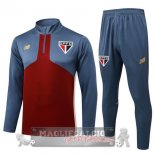 Set Completo Felpa Allenamento Formazione Sao Paulo 2025 2026 Grigio Rosso Set Completo Felpa Allenamento Formazione Sao Paulo 2025 2026 Grigio Rosso