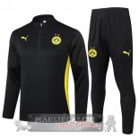 Set Completo Felpa Allenamento Formazione Borussia Dortmund 2024 2025 Nero Giallo Set Completo Felpa Allenamento Formazione Borussia Dortmund 2024 2025 Nero Giallo