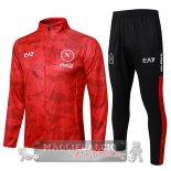 Set Completo Ropa Deportiva Con Cremallera Larga Bambino Napoli 2024 2025 Rosso Nero Set Completo Ropa Deportiva Con Cremallera Larga Bambino Napoli 2024 2025 Rosso Nero