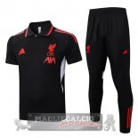 Liverpool Nero Rosso Maglia POLO Set Completo 2025 2026 Liverpool Nero Rosso Maglia POLO Set Completo 2025 2026