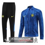Inter Milan Insieme Completo Nero Blu Giacca Lunga Zip 2023-24 Inter Milan Insieme Completo Nero Blu Giacca Lunga Zip 2023-24