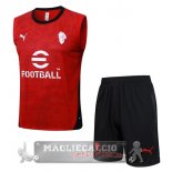 Formazione Senza Maniche Set Completo AC Milan 2025 2026 Rosso Nero Formazione Senza Maniche Set Completo AC Milan 2025 2026 Rosso Nero