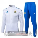 Set Completo Lunga Zip Giacca Real Madrid 2025 2026 Bianco Blu Set Completo Lunga Zip Giacca Real Madrid 2025 2026 Bianco Blu