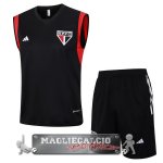 Sao Paulo Senza Maniche Formazione Set Completo Maglia Calcio 2023-24 Nero Rosso Sao Paulo Senza Maniche Formazione Set Completo Maglia Calcio 2023-24 Nero Rosso