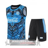 Set Completo Maglia Senza Maniche Formazione Napoli 2025 2026 Blu Nero Set Completo Maglia Senza Maniche Formazione Napoli 2025 2026 Blu Nero