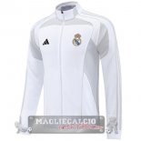 Lunga Zip Giacca Real Madrid 2025 2026 Bianco Grigio Lunga Zip Giacca Real Madrid 2025 2026 Bianco Grigio