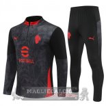 Set Completo Felpa Allenamento Formazione AC Milan 2025 2026 Nero Rosso Set Completo Felpa Allenamento Formazione AC Milan 2025 2026 Nero Rosso