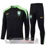 Set Completo Sudadera Formazione Brasilee 2024 Nero Verde Set Completo Sudadera Formazione Brasilee 2024 Nero Verde