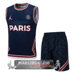 Paris Saint Germain Formazione Senza Maniche Set Completo Maglia Calcio 2023-24 Blu Navy Rosso Paris Saint Germain Formazione Senza Maniche Set Completo Maglia Calcio 2023-24 Blu Navy Rosso