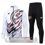Set Completo Lunga Zip Giacca Sao Paulo 2025 2026 Bianco Nero Set Completo Lunga Zip Giacca Sao Paulo 2025 2026 Bianco Nero