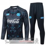 Set Completo Felpa Allenamento Formazione Bambino Napoli 2025 2026 Grigio Nero Set Completo Felpa Allenamento Formazione Bambino Napoli 2025 2026 Grigio Nero
