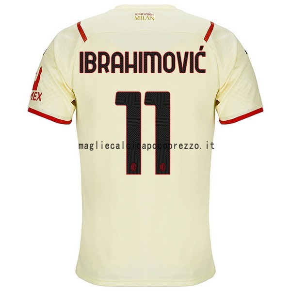 NO.11 Ibrahimovic Seconda Maglia AC Milan 2021 2022 Giallo