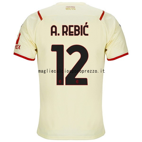 NO.12 A. Rebić Seconda Maglia AC Milan 2021 2022 Giallo